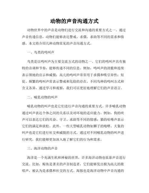 动物的声音沟通方式