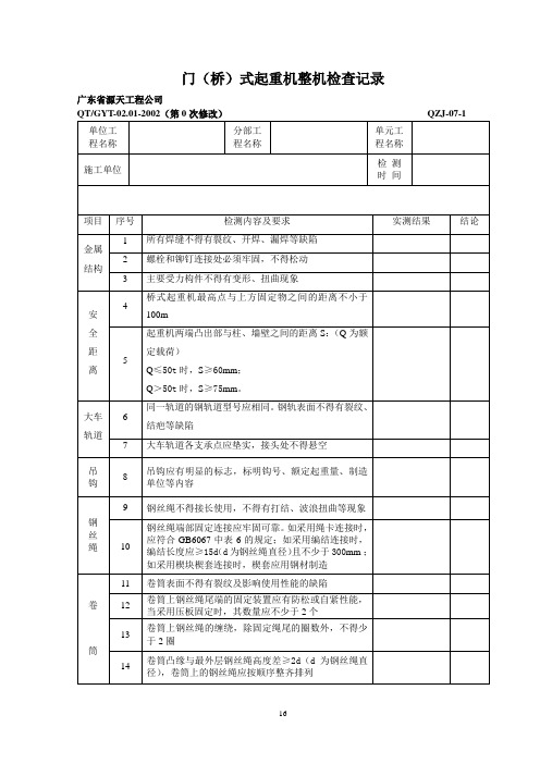 07整机检查记录
