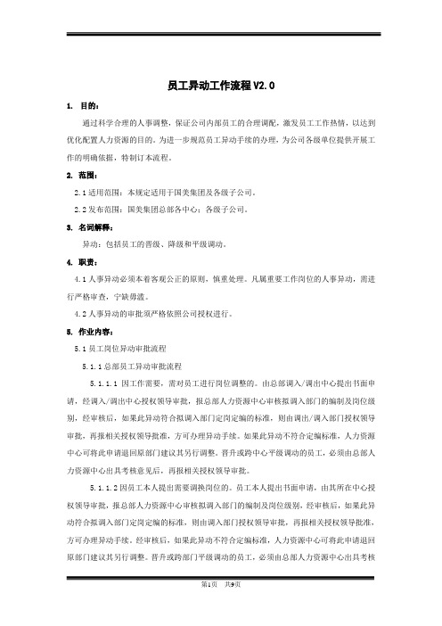 员工异动工作流程
