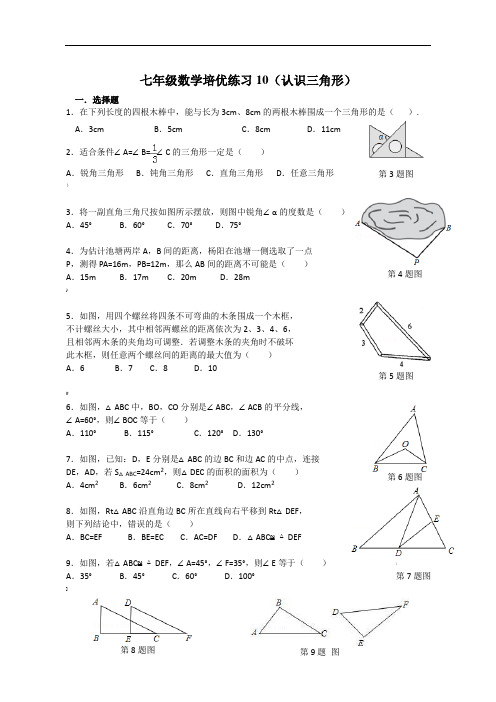 七年级数学培优练习10(认识三角形)