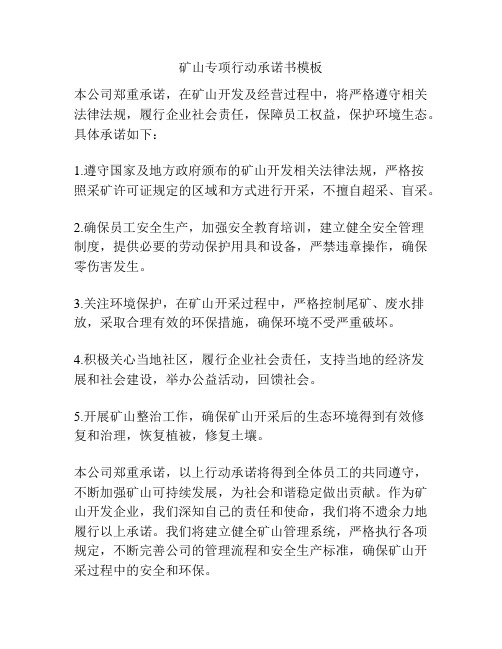 矿山专项行动承诺书模板