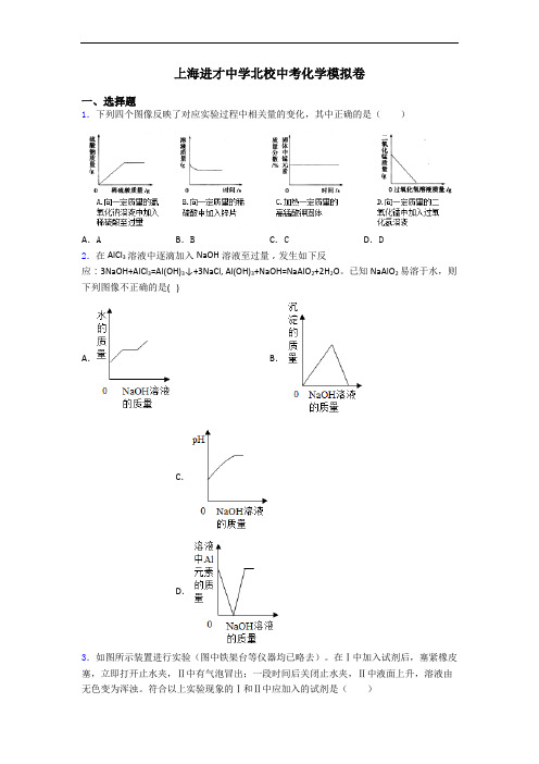 上海进才中学北校中考化学模拟卷