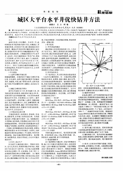 城区大平台水平井优快钻井方法