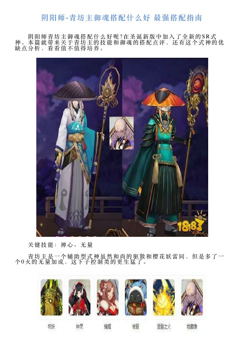 阴阳师青坊主御魂搭配什么好最强搭配指南