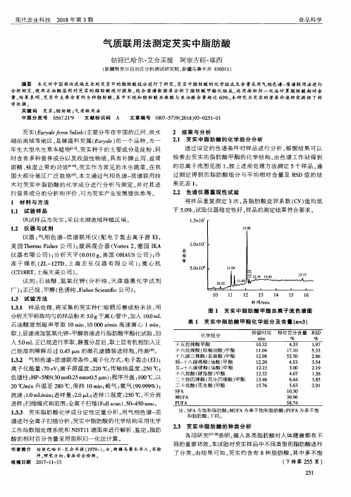 气质联用法测定芡实中脂肪酸
