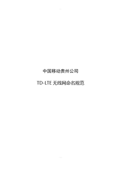 中国移动贵州公司td-lte无线网命名规范v151
