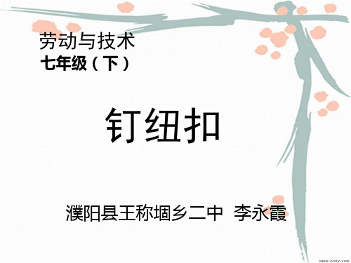 小学劳技课钉纽扣课件