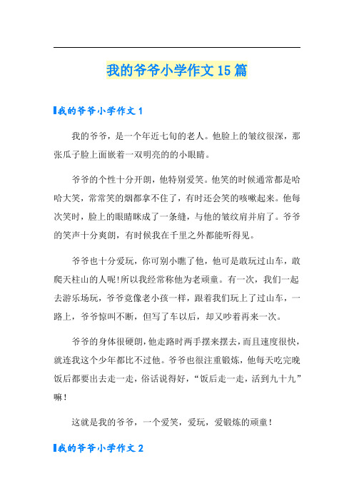 我的爷爷小学作文15篇