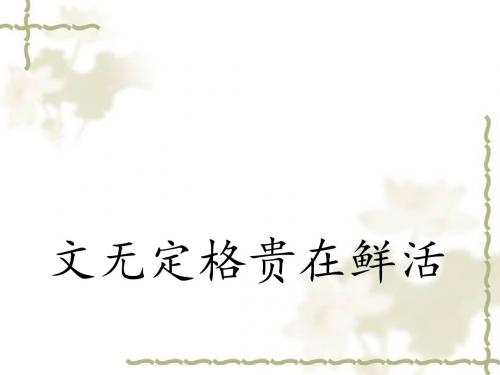 文无定格,贵在鲜活ppt实用课件1
