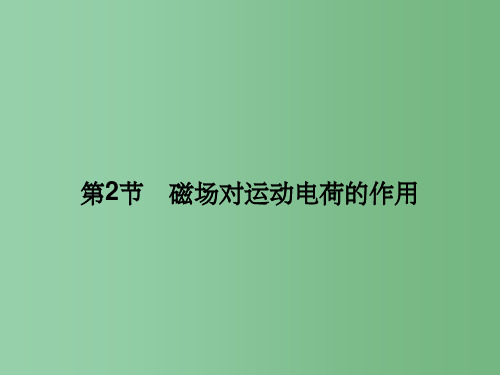 高三物理一轮总复习 第8章 磁场 第2节 磁场对运动电荷的作用(选修3-1)