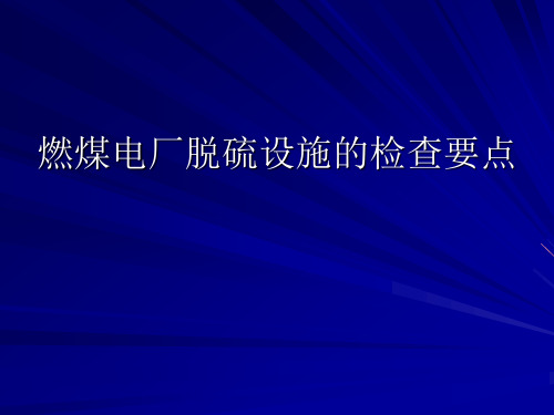 电厂脱硫检查要点