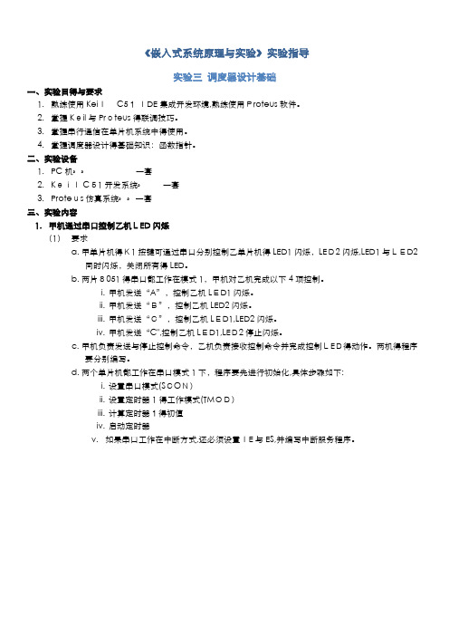单片机串行通信实验报告(实验要求、原理、仿真图和例程)