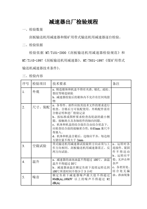 减速器出厂检验规程