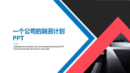 一个公司的融资计划ppt