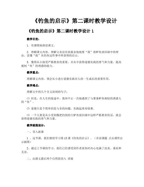 《钓鱼的启示》第二课时教学设计
