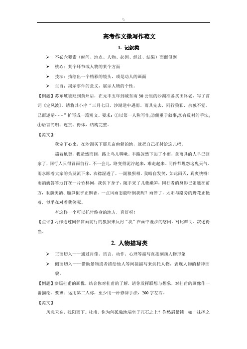 高考规范标准示范作文作品写作微写作规范文本