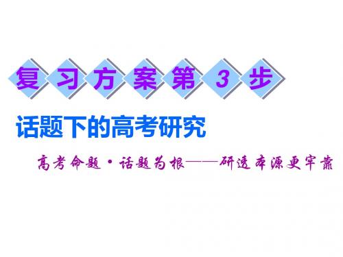标题_2018-2019学年高中三维设计一轮复习英语人教版：高考话题十   复习方案第3步  话题下的高考研究