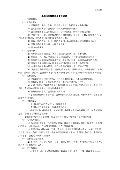 小学六年级数学总复习提纲.01