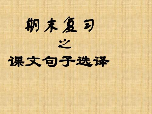 文言文翻译学习课件PPT