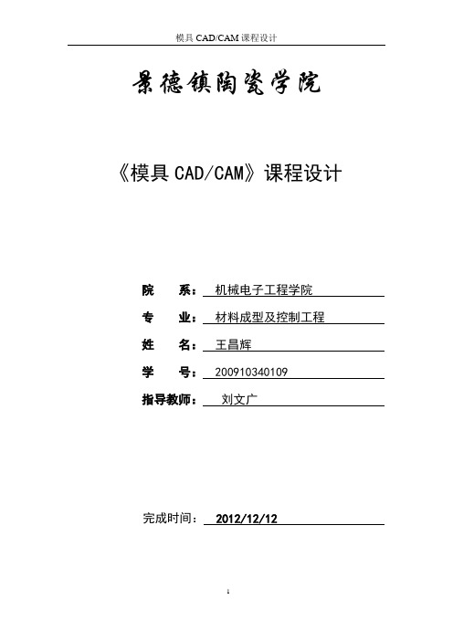 模具CAD、CAM课程设计说明书