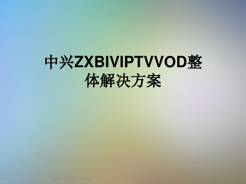中兴ZXBIVIPTVVOD整体解决方案