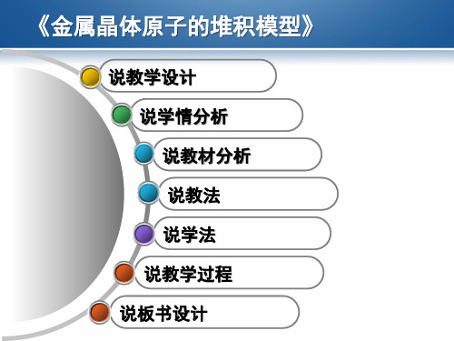 高中化学《金属晶体原子的堆积模型》说课课件