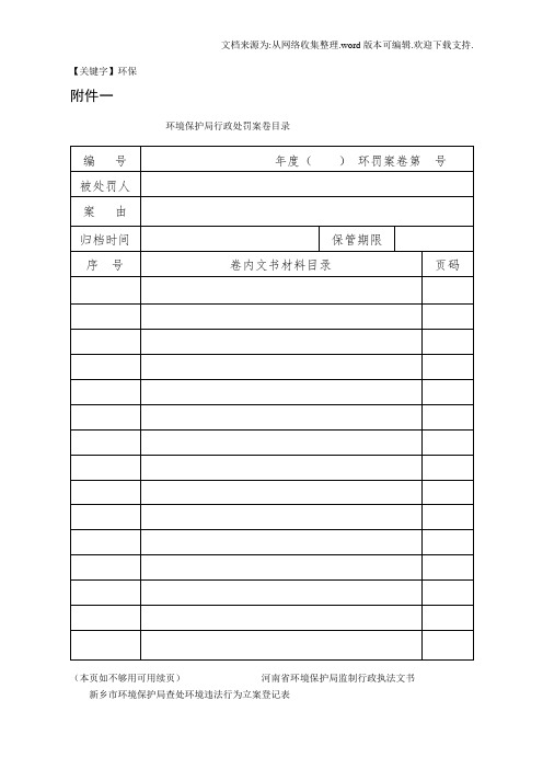 【环保】省环保系统行政执法文书样板