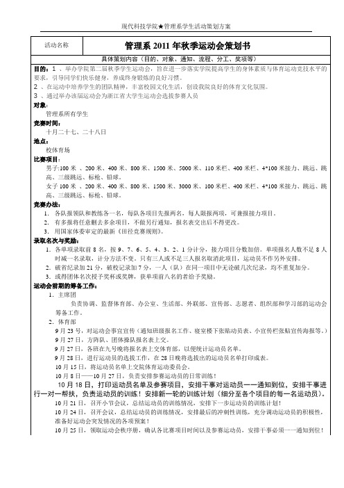 2011年运动会策划