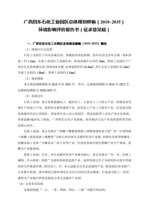 广西田东石化工业园区总体规划修编20182035
