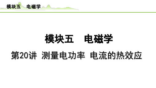 2024年中考物理复习课件---第20讲 测量电功率 电流的热效应