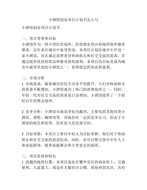 小酒馆创业项目计划书怎么写