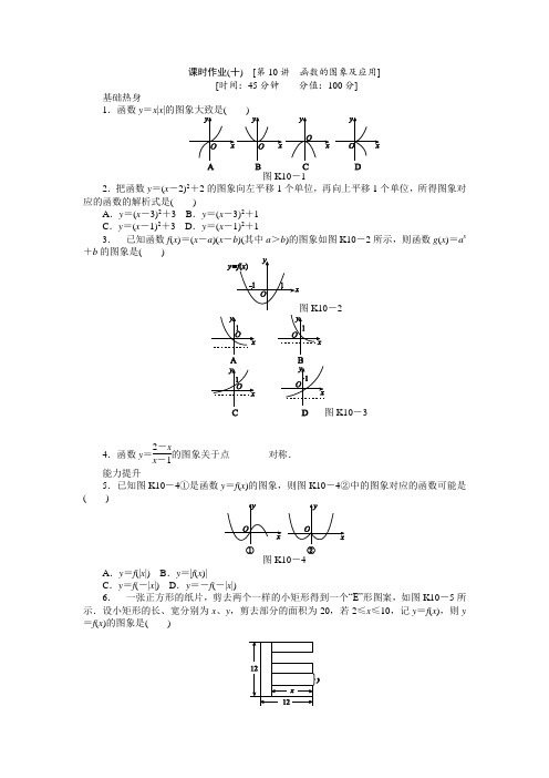 2013届人教A版文科数学课时试题及解析(10)函数的图象及应用