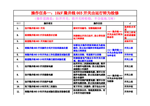 (完整版)10kV倒闸操作票(教学)