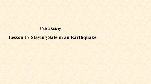 九年级英语上册 Unit 3 Safety Lesson 17 Staying Saf