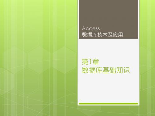 Access数据库技术及应用(2010版)第1章-数据库基础知识