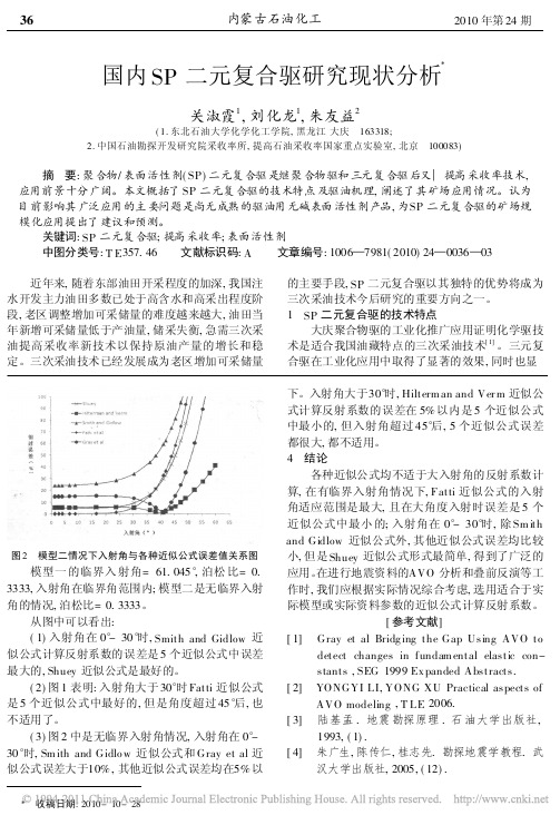 国内SP二元复合驱研究现状分析