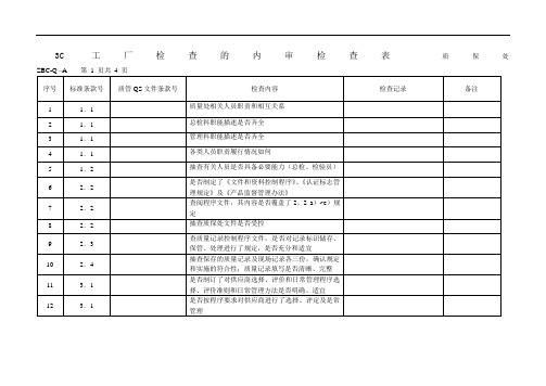3C工厂审查检查表课程设计必备