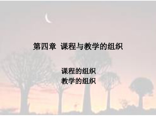 课程与教学的组织