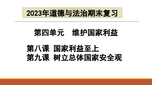 八年级上册 第四单元 维护国家利益  课件(40张PPT)