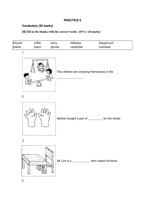 新加坡小学一年级英语试PRACTICE_6