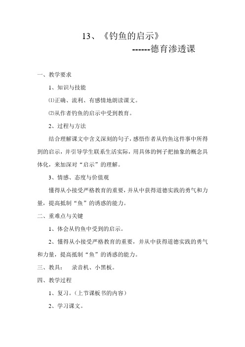《钓鱼的启示》教案(第二课时)
