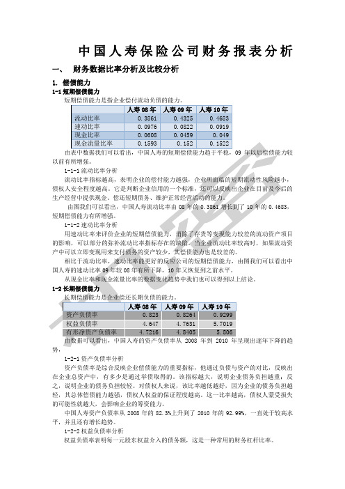 中国人寿财务报表分析