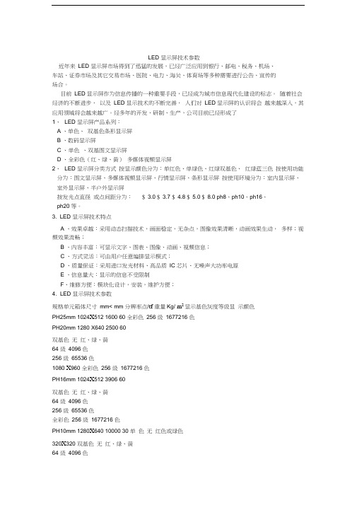 LED显示屏技术参数知识讲解