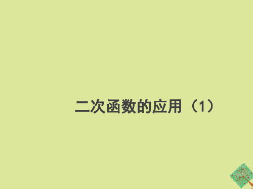 九年级数学下册第三十章二次函数30.4《二次函数的应用(1)》教学课件(新版)冀教版
