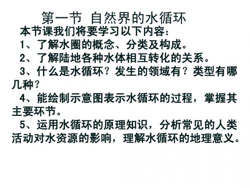 第一节 自然界的水循环