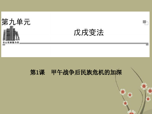 高中历史 第九单元第1课 甲午战争后民族危机的加深课件 新人教版选修1