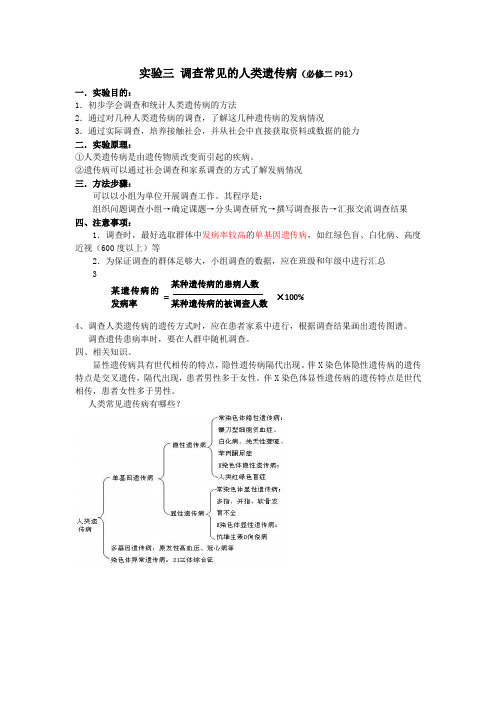 2023届高三人教版生物一轮复习调查类实验学案