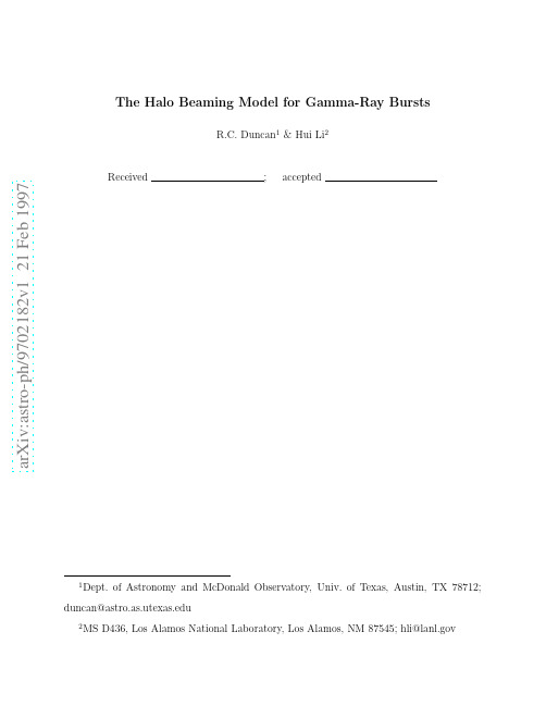 The Halo Beaming Model for Gamma-Ray Bursts