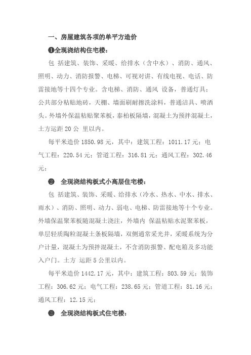 2016年最新工程造价