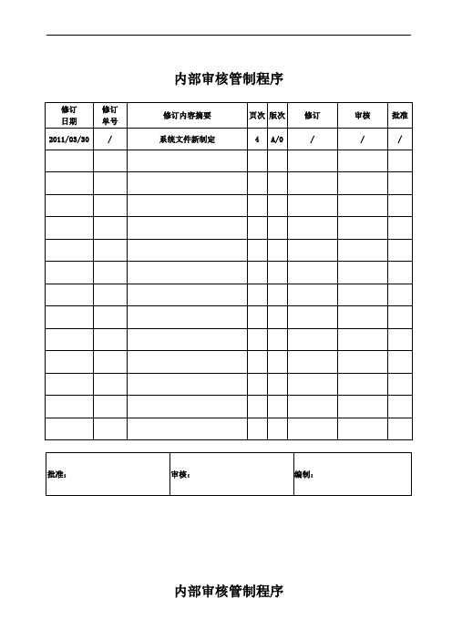 物流公司内部审核管制程序
